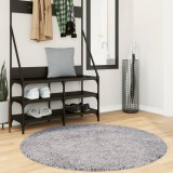 vidaXL Covor pufos &quot;PAMPLONA&quot; cu fire &icirc;nalte, albastru modern &Oslash; 120 cm