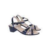 Sandale dama din piele naturala lacuita, bleumarin, S81LBL