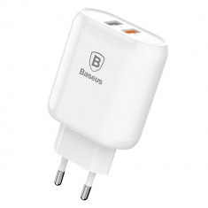 Incarcator Retea Baseus Bojure Series 23W 2USB QuickCharge 30 3 Amperi Alb foto