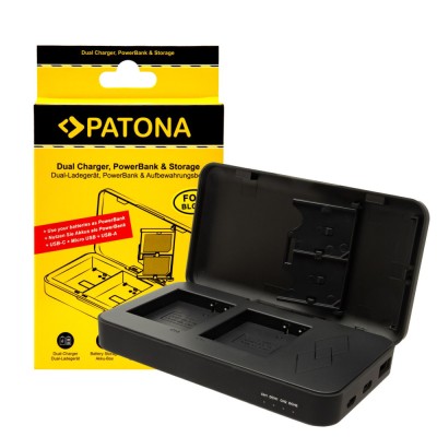 Incarcator Patona Dual DMW-BLG10 cu functie Power Bank si spatiu pentru 2x carduri SD 1722 foto