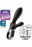 Vibrator Anal Heat Climax + Satisfyer Free App Silicon Negru USB 20.5 cm