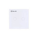Intrerupator smart dublu Tellur TLL331051, Touch, Wireless, 1800 W, 10 A, Alb