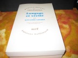 Langage et verite / Hans-Georg Gadamer