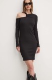 HUGO rochie culoarea negru, mini, mulată, 50522955