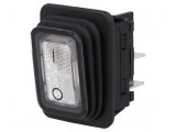 Rocker DPST Alb ON-OFF 20A 250VAC IP40 IP65 Frontal