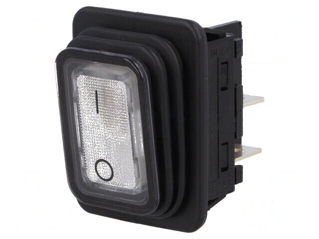 Rocker DPST Alb ON-OFF 20A 250VAC IP40 IP65 Frontal