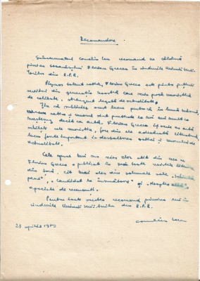 A3529N Corneliu Leu, act scris și semnat olograf, 1959 foto