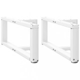 VidaXL Picioare pentru măsuță de cafea &icirc;n formă de T, 2 buc., alb, 60x25x(30-31) cm, oțel