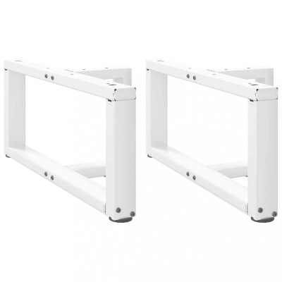 vidaXL Picioare pentru măsuță de cafea &amp;icirc;n formă de T, 2 buc., alb, 60x25x(30-31) cm, oțel foto