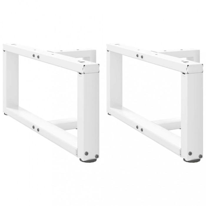 vidaXL Picioare pentru măsuță de cafea &icirc;n formă de T, 2 buc., alb, 60x25x(30-31) cm, oțel