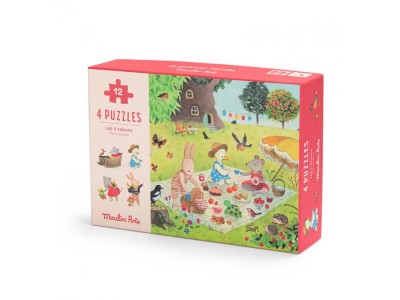 4 puzzle-uri anotimpuri, Moulin Roty foto