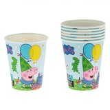 Set Pahare Carton Peppa Pig, 240ml, 6 Bucăți, Multicolor, Oem