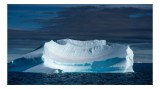 Tablou Canvas, "Dansul tăcut al ghețarului albastru", Gheață, Ocean, Cer, Nor, Peisaj, Antarctic, Contrast, Liniște, 39 x 26 cm, CMCLASS
