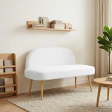 vidaXL Bancă tapițată cu spătar Alb 110 x 60 x 76 cm Poliester 42040767