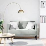 vidaXL Canapea loveseat, gri deschis, 111 cm, catifea 4100570