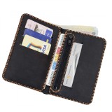Portofel, din piele naturala, compartiment marunt, Jack 2 L, Negru, Elyk Creation