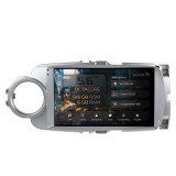 Navigatie Toyota Yaris (2010-2018) rama argintie 6GB RAM Android Octacore Slot Sim 4G DSP GPS Wi-FI Carplay Android Auto USB Bluetooth Waze Touchscree