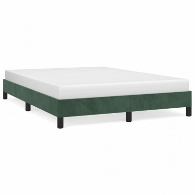 Cadru de pat, verde &amp;icirc;nchis, 140x190 cm, catifea foto