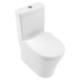 Set vas WC stativ rimless Villeroy &amp; Boch, O.Novo, compact, direct flush, cu rezervor si capac soft close, alb