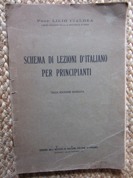 SCHEMA DI LEZIONI D ITALIANO PER PRINCIPIANTI LILIO CIALDEA