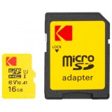 Card Memorie microSDHC Kodak Extra Performance, 16Gb, Clasa 10 / UHS-1 U1, Cu Adaptor EKMSDM16GHC10J6