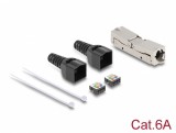 Set cupla RJ45 LSA Cat.6A toolfree pentru fir solid + 2 mansoane, Delock 87064