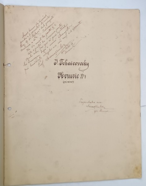 HERUVIC No. 1 de TCHAIKOVSKY , MI minor , PARTITURA CU TEXT , 1930