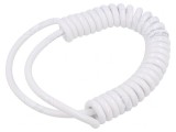 Cablu spiralat neecranat alb 0,2-0,8m 300V