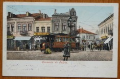 Carte postala circulata , Galati , Centrul , animatie , 1903 foto