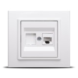 Priză date RJ45 Cat6 alb Mina - OVIVO | 401-010300-229