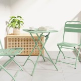 Masă de Grădină Pliabilă Verde Mint 55x55x73 cm din oțel de la