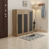 Cumpara ieftin Dulap pantofi cu spațiu pentru 30 perechi Sante, Lemn, sonoma-antracit, 120x37x123 cm