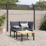 vidaXL Bancă de grădină cu perne, negru, aluminiu