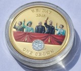 398. Moneda Tristan da Cunha 1 crown 2014 (Crowning Moments - V E Day 1945)