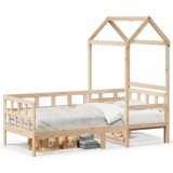 Cumpara ieftin Pat de zi cu acoperis, 80x200 cm, lemn masiv de pin