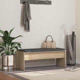 vidaXL Bancă pentru hol cu pernă Stejar Sonoma 103 x 38 x 40 cm 891562