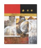 Tablou abstract pictat manual, Calatorie in necunoscut, 60x50cm ulei pe panza in relief efect 3D, gata de agatat pe perete