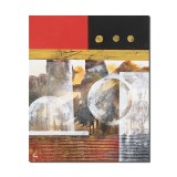 Tablou abstract pictat manual, Calatorie in necunoscut, 60x50cm ulei pe panza in relief efect 3D, gata de agatat pe perete