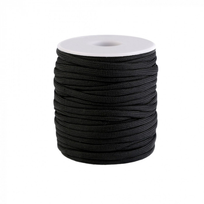 Cordelina paracord, diametru 4 mm, 23 m Negru