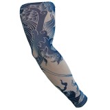 Maneca Tatuaj, Zamo&reg;, Yakuza Blue, Material Sintetic si Elastic, 39x8cm, Marime Universala