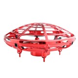 Mini drona OZN disc zburator interactiv, 3 senzori infrarosu, lumina LED, rosu