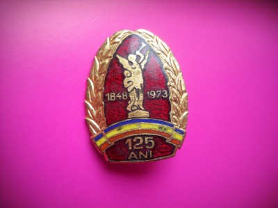 HOPCT ROMANIA INSIGNA POMPIER 125 ANI BRIGAZILE DE POMPIERI 1848-1973 [ 2 ]-MAI-MINISTERUL DE INTERNE foto