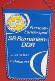 Fanion meci fotbal DDR (Germania Democrata) - ROMANIA (Bucuresti 24.08.1983)