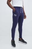 Under Armour pantaloni de trening culoarea albastru marin, cu imprimeu