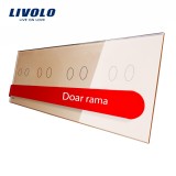 Cumpara ieftin Panou frontal Livolo pentru 4 &icirc;ntrerupatoare duble touch, sticla aurie