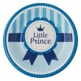 Set Farfurii Carton, Little Prince, Model Buline, Albastru, 18 cm, 6 Bucăți, Oem