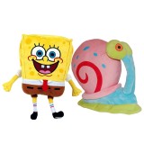 Set 2 jucarii din plus SpongeBob 26 cm Garry 20 cm, SpongeBob