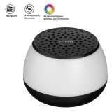 Boxa Bluetooth portabila cu Radio FM si LED, 3W, Alb/Negru, CMCLASS