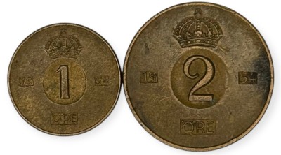 SUEDIA lot / set : 1 + 2 ORE 1954 , km 820 + 821 foto