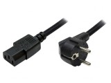 Cablu Alimentare Unghiular CEE 7/7 la IEC C13 1,8m Negru, Logilink